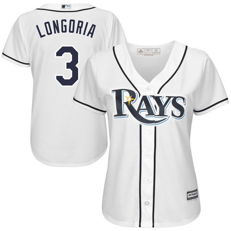 Women's Tampa Bay Rays Evan Longoria Replica Home Jersey - White - PersonalJerseys
