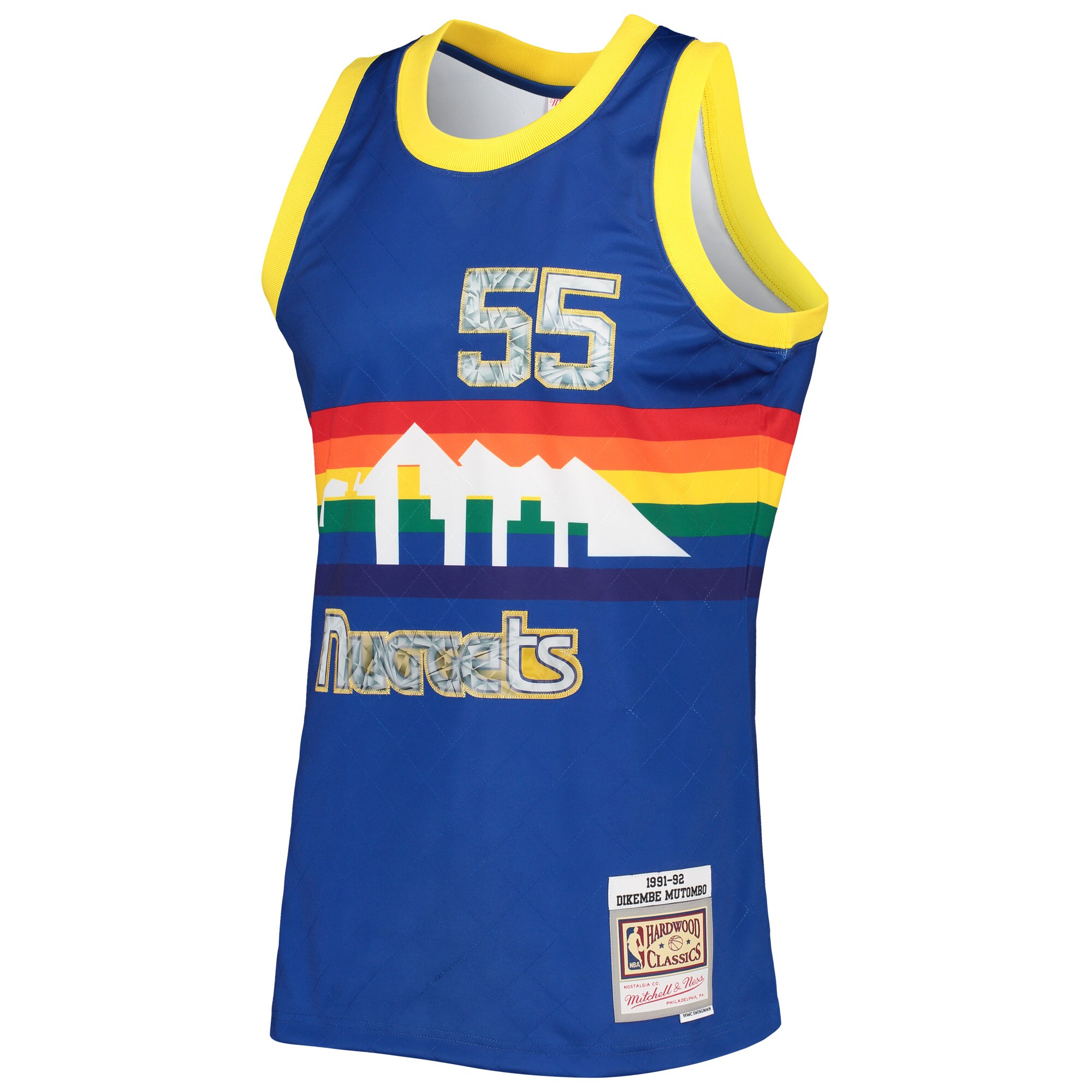 Dikembe Mutombo Denver Nuggets Mitchell &Ness 1996/97 Hardwood Classics NBA 75th Anniversary Diamond Swingman Jersey - Royal - PersonalJerseys