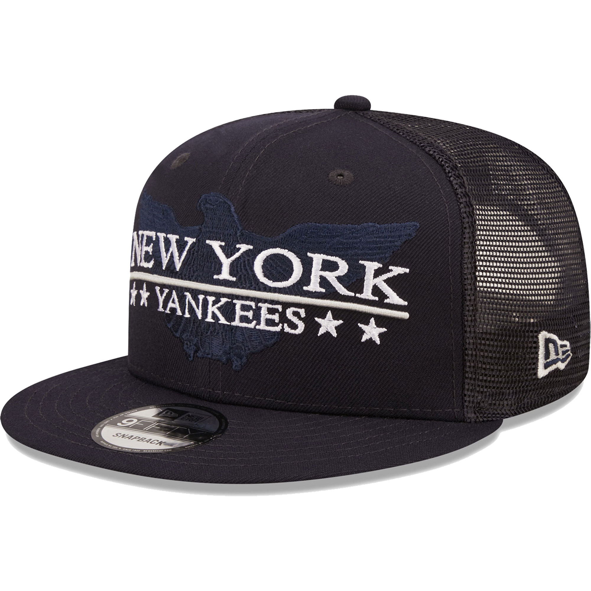 New York Yankees New Era Patriot Trucker 9FIFTY Snapback Hat - Navy/Black - PersonalJerseys