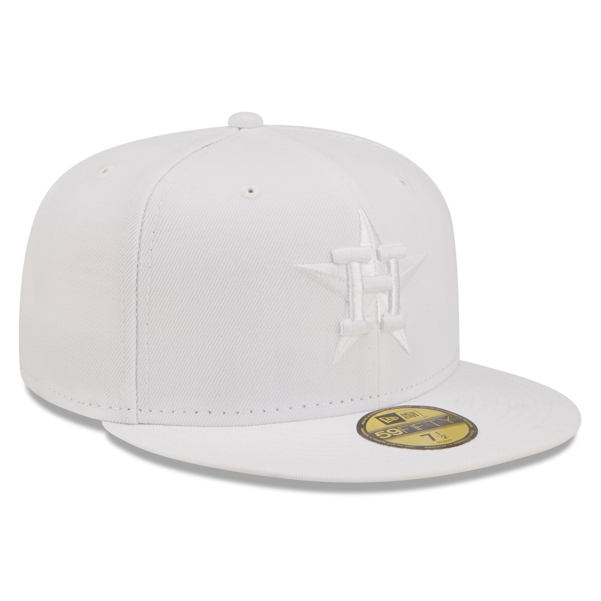Houston Astros New Era White on White 59FIFTY Fitted Hat - PersonalJerseys