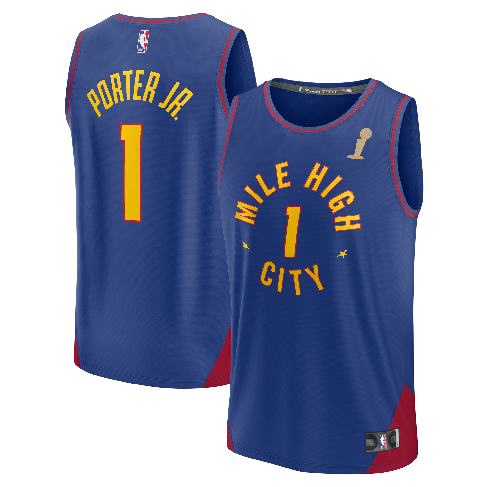 Michael Porter Jr. Denver Nuggets Fanatics Branded Blue 2023 NBA Finals Champions Fast Break Player Jersey - Statement Edition - PersonalJerseys