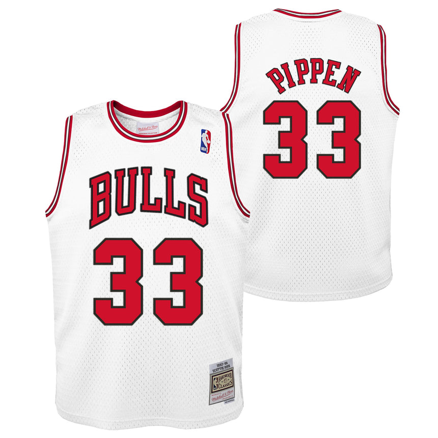 Youth Chicago Bulls Scottie Pippen Mitchell &Ness White Hardwood Classics Swingman Jersey - PersonalJerseys