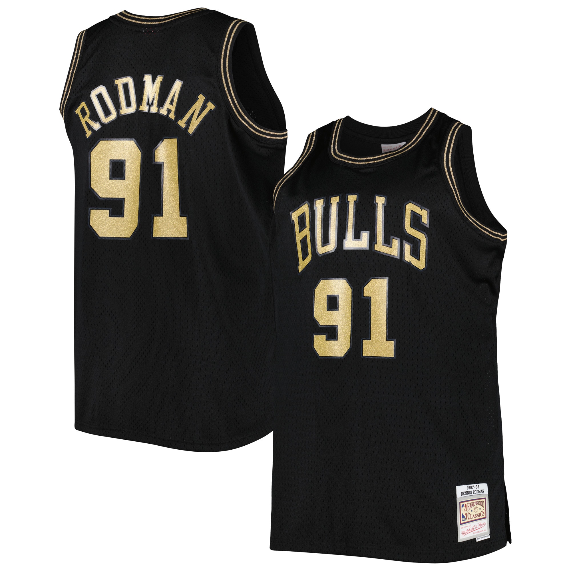 Dennis Rodman Chicago Bulls Mitchell &Ness Team Big &Tall Hardwood Classics 1997/98 Swingman Jersey - Black - PersonalJerseys