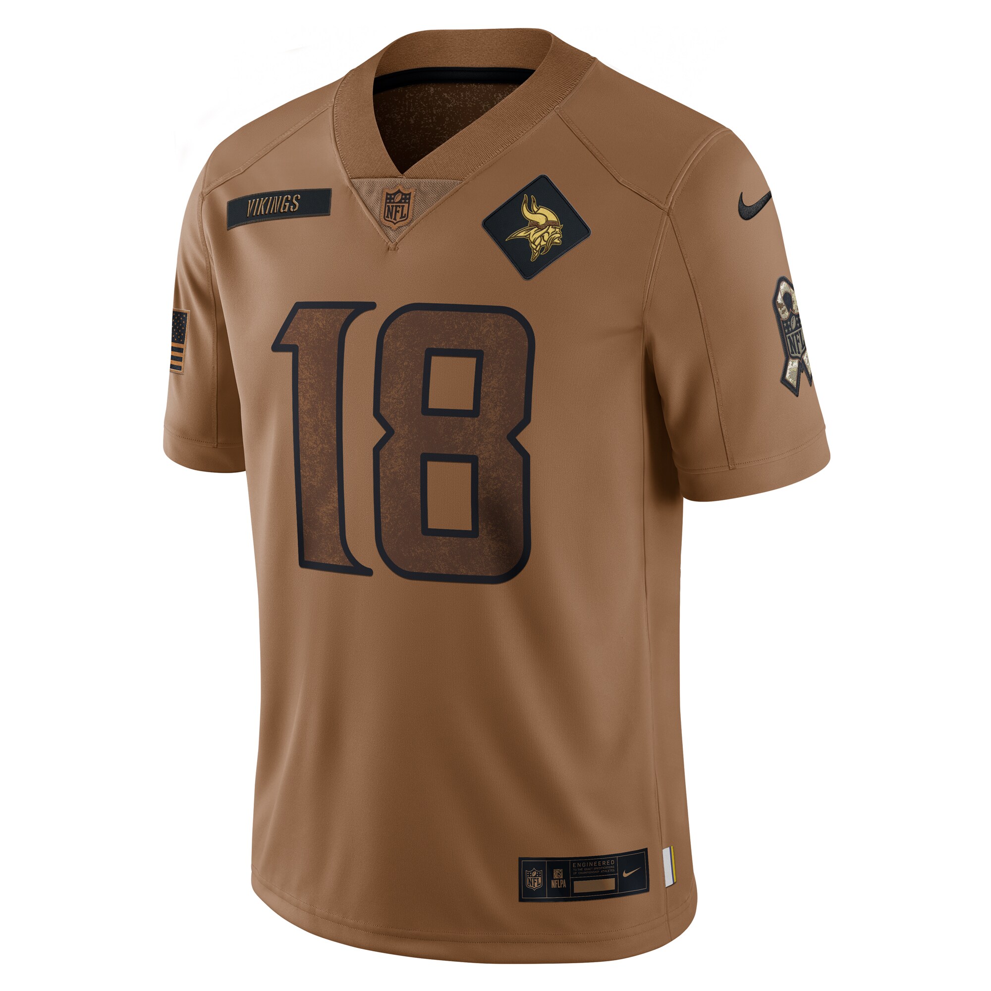 Justin Jefferson Minnesota Vikings Nike 2023 Salute To Service Limited Jersey - Brown - PersonalJerseys