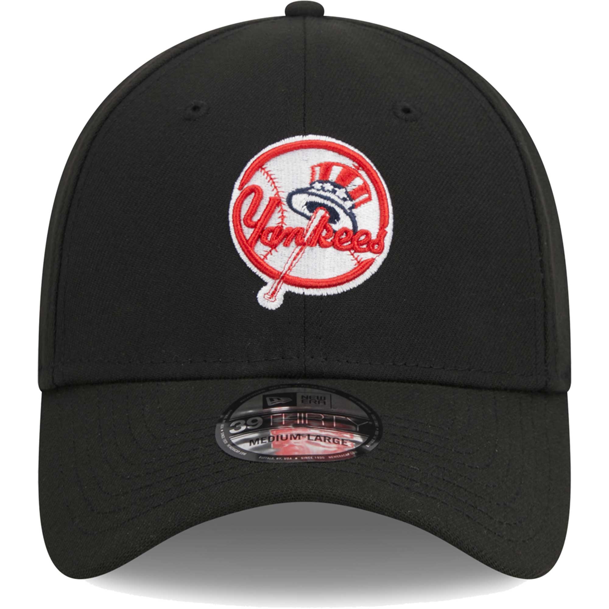 New York Yankees New Era Logo 39THIRTY Flex Hat - Black - PersonalJerseys
