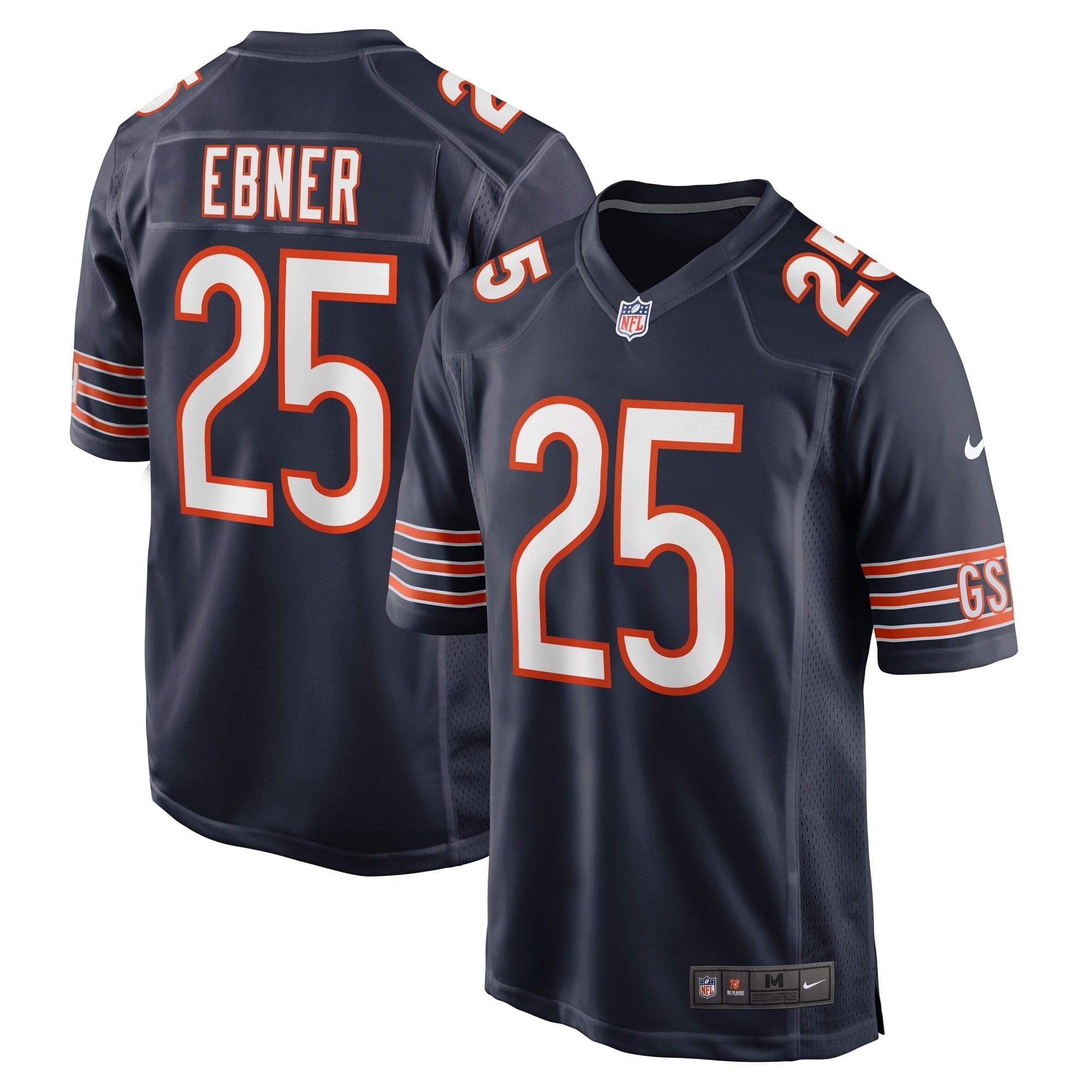 Men's Nike Trestan Ebner Navy Chicago Bears Game Player Jersey - PersonalJerseys