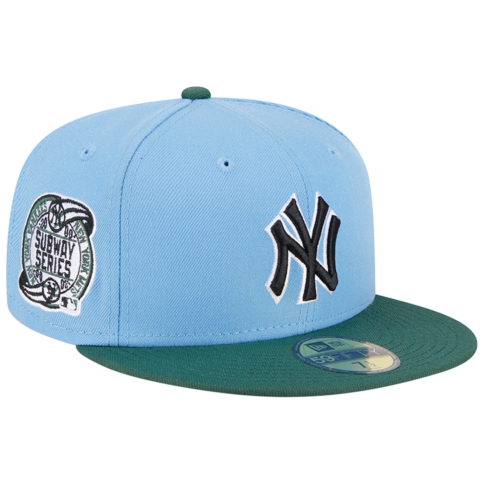 New York Yankees New Era 2000 Subway Series 59FIFTY Fitted Hat - Sky Blue/Cilantro - PersonalJerseys