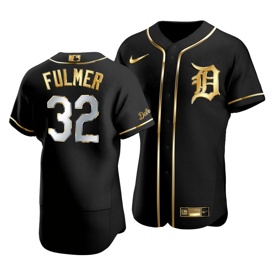 Men's Detroit Tigers Michael Fulmer #32 Golden Edition Black Jersey - Friend Lounge Store - Shop for All Things Jerseys Sports - PersonalJerseys