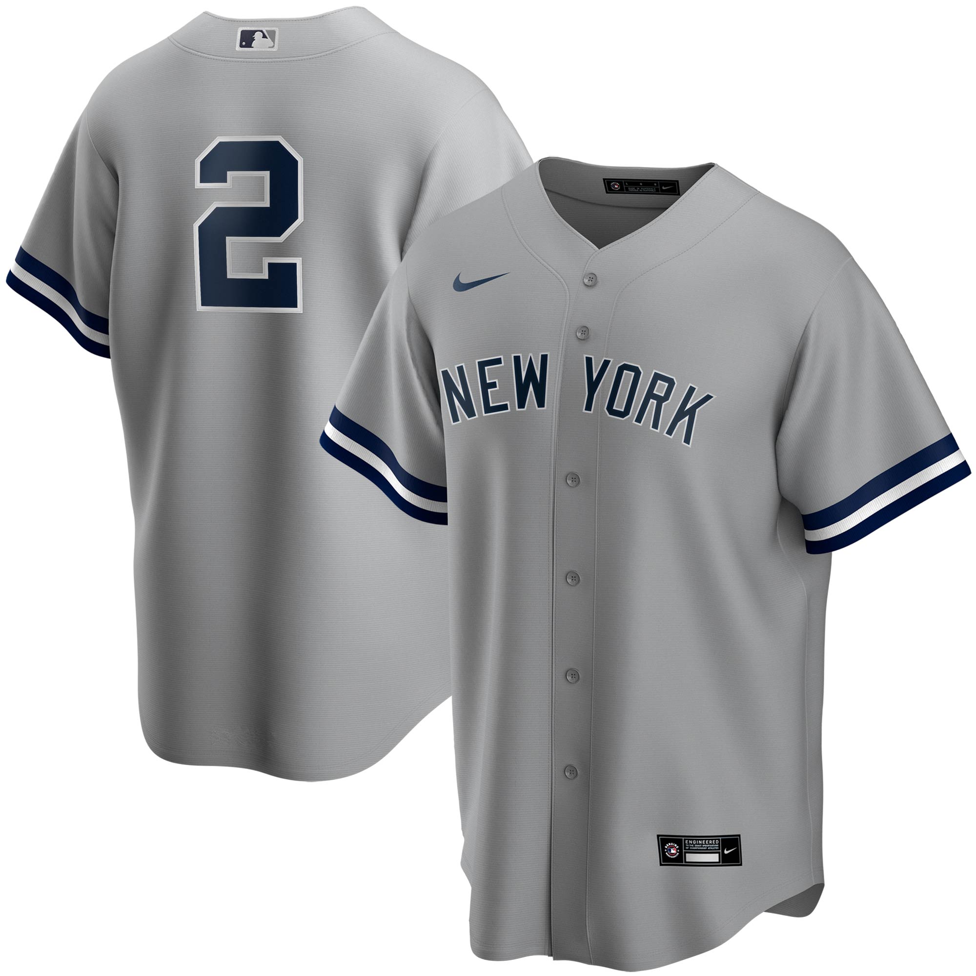 Derek Jeter New York Yankees Nike Road Replica Player Jersey - Gray - PersonalJerseys