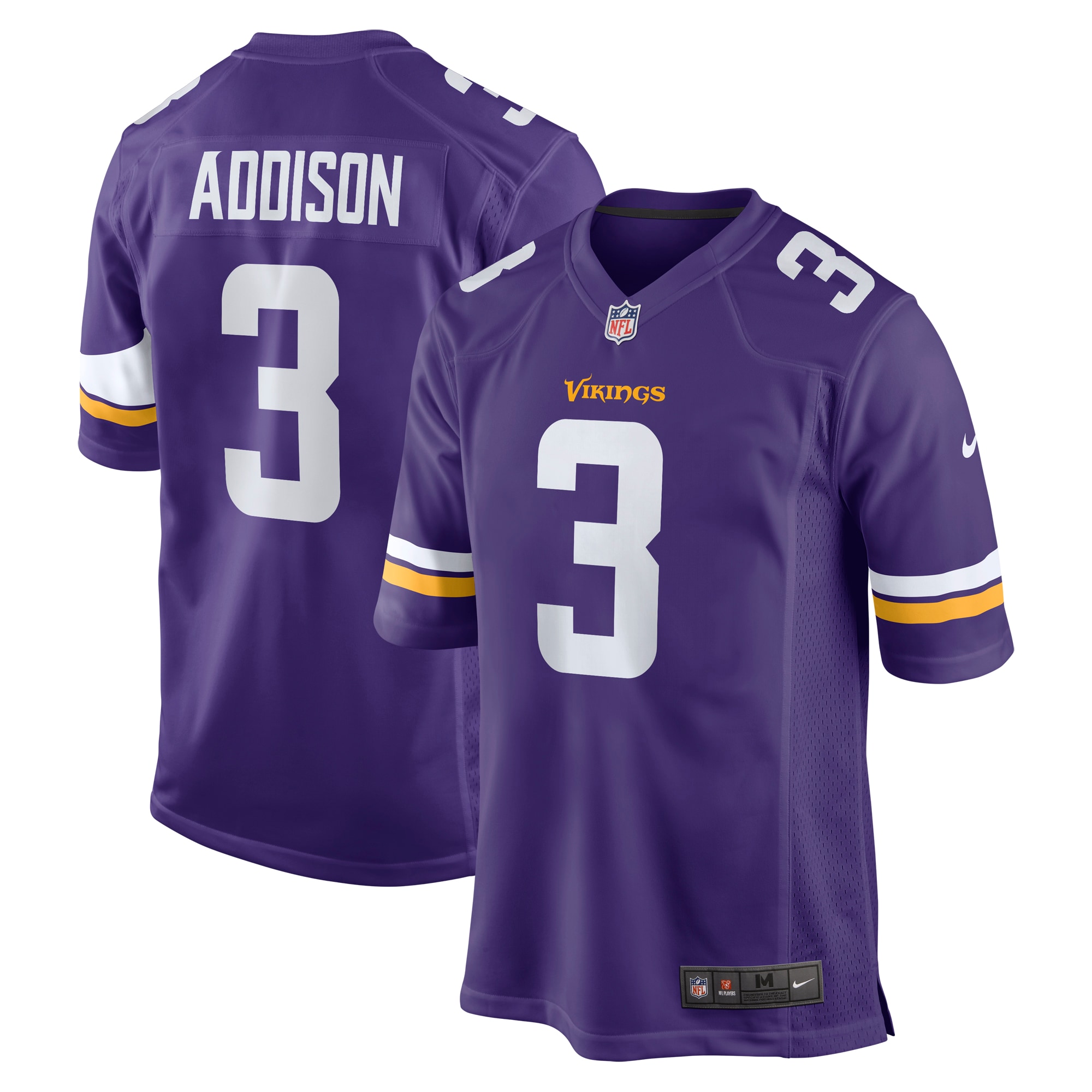 Jordans Addison Minnesota Vikings Nike 2023 NFL Draft First Round Pick Game Jersey - Purple - PersonalJerseys