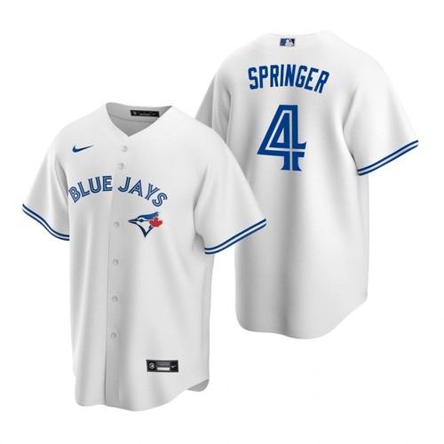 Mens Toronto Blue Jays George Springer Cool Base Replica Jersey White - PersonalJerseys