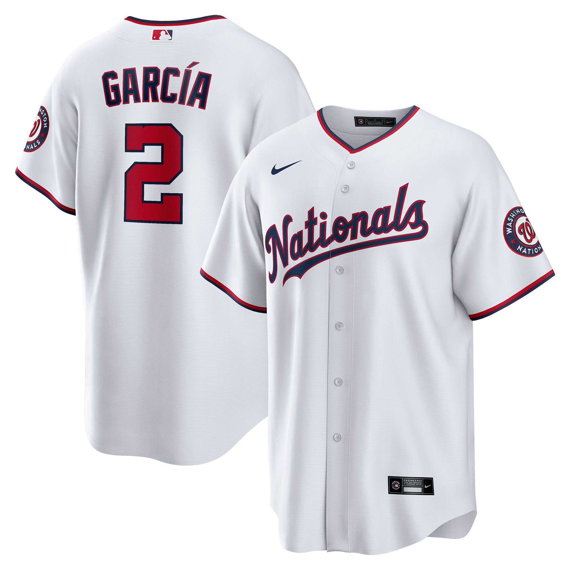 Luis Garcia Washington Nationals Nike Home  Replica Player Jersey - White - PersonalJerseys