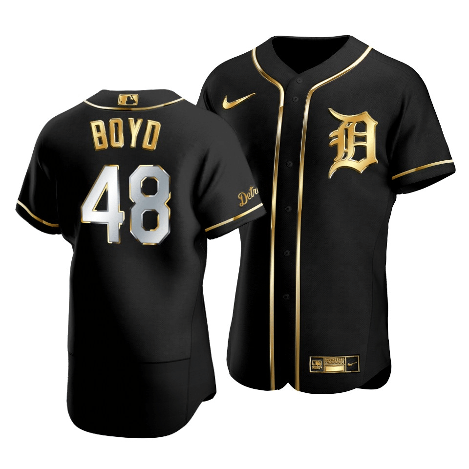 Men's Detroit Tigers Matthew Boyd #48 Golden Edition Black Jersey - Friend Lounge Store - Shop for All Things Jerseys Sports - PersonalJerseys