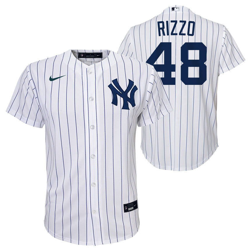 Youth Anthony Rizzo New York Yankees White Home Screen Print Replica Player Jersey - PersonalJerseys
