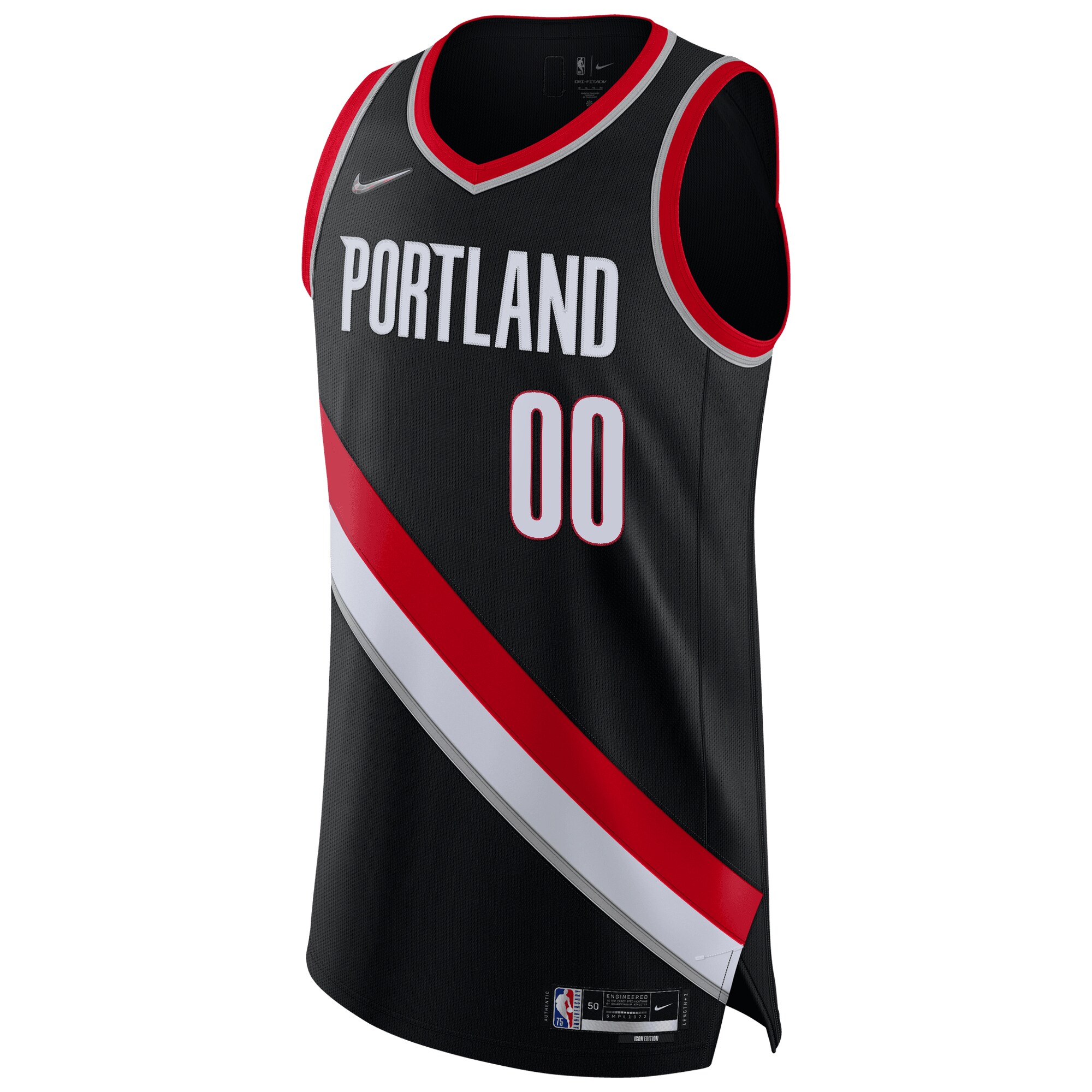 Portland Trail Blazers Nike 2021/22 Diamond Authentic Custom Jersey - Icon Edition - Black - PersonalJerseys