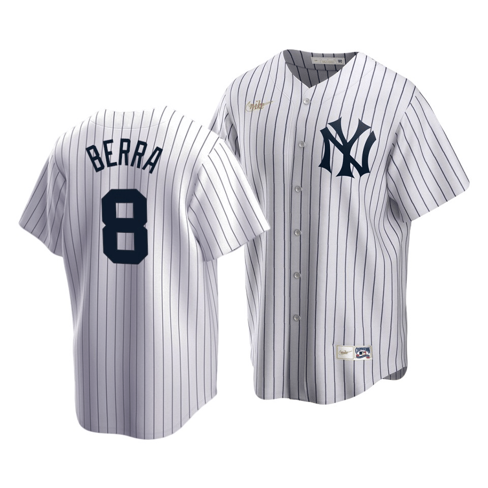 Men's New York Yankees Yogi Berra #8 Cooperstown Collection White Home Jersey - Friend Lounge Store - Shop for All Things Jerseys Sports - PersonalJerseys