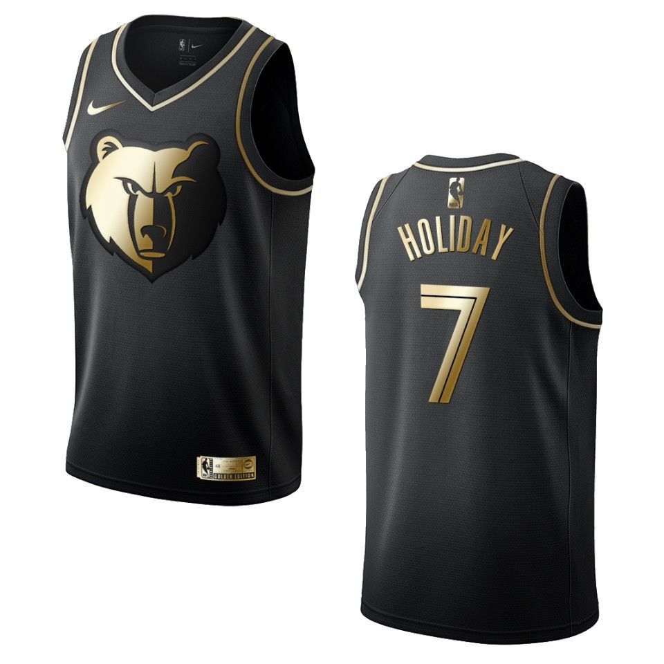 Men's Memphis Grizzlies #7 Justin Holiday Golden Edition Jersey - Black - Friend Lounge Store - Shop for All Things Jerseys Sports - PersonalJerseys