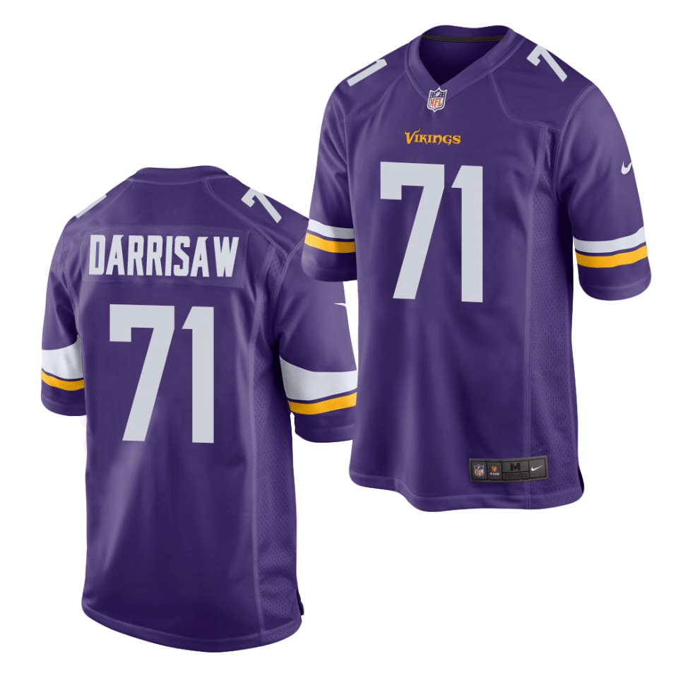 Minnesota Vikings Christian Darrisaw 2021 NFL Draft Game Jersey - Purple - Friend Lounge Store - Shop for All Things Jerseys Sports - PersonalJerseys