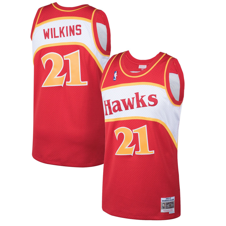 Men's Atlanta Hawks Dominique Wilkins Mitchell & Ness Red 1986-87 Hardwood Classics Swingman Jersey - PersonalJerseys