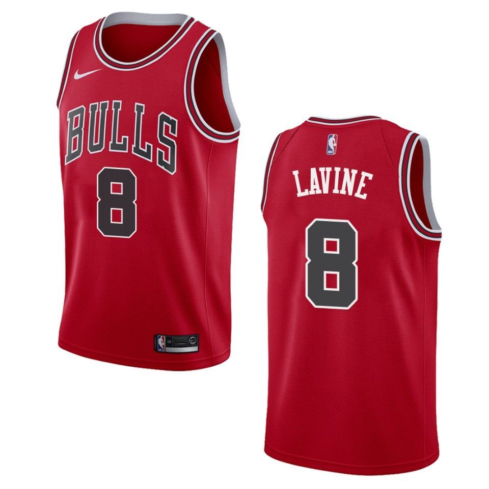 Men's Chicago Bulls #8 Zach LaVine Icon Swingman Jersey - Red - Friend Lounge Store - Shop for All Things Jerseys Sports - PersonalJerseys