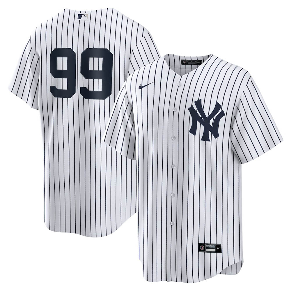 Youth New York Yankees Aaron Judge Cool Base Replica Home Jersey - White - PersonalJerseys