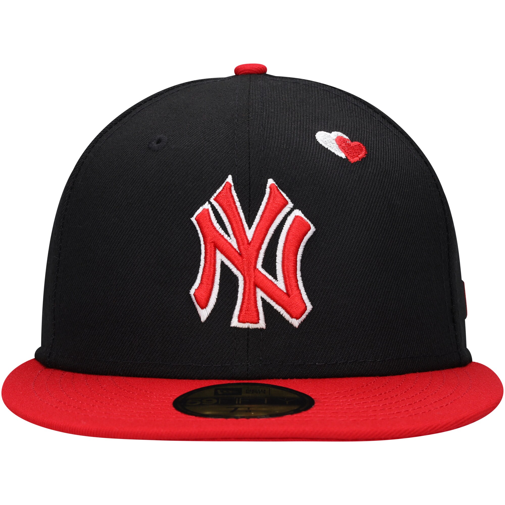 New York Yankees New Era Heart Eyes 59FIFTY Fitted Hat - Black/Red - PersonalJerseys