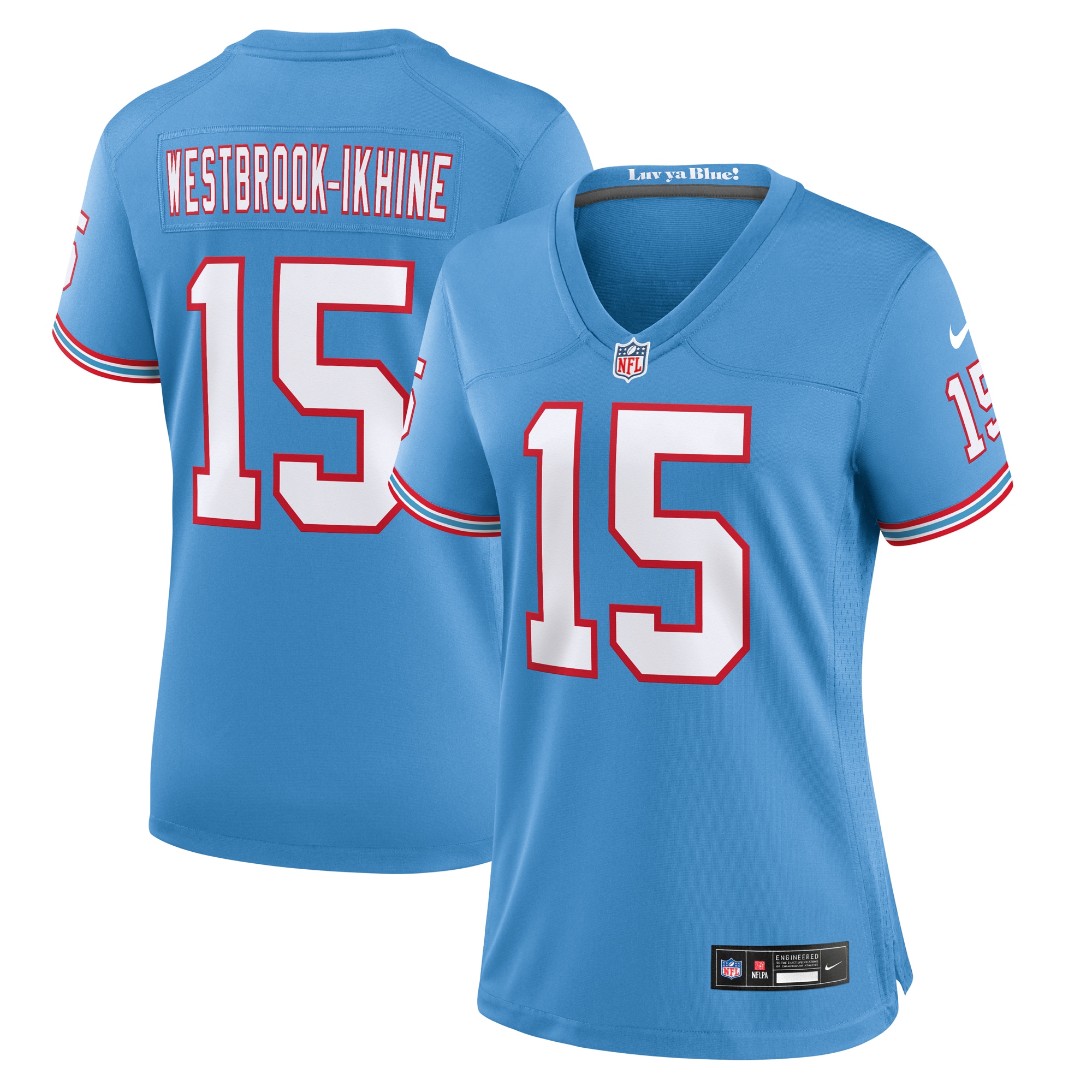 Nick Westbrook-Ikhine Tennessee Titans Nike Women's Oilers Throwback Player Game Jersey - Light Blue - PersonalJerseys