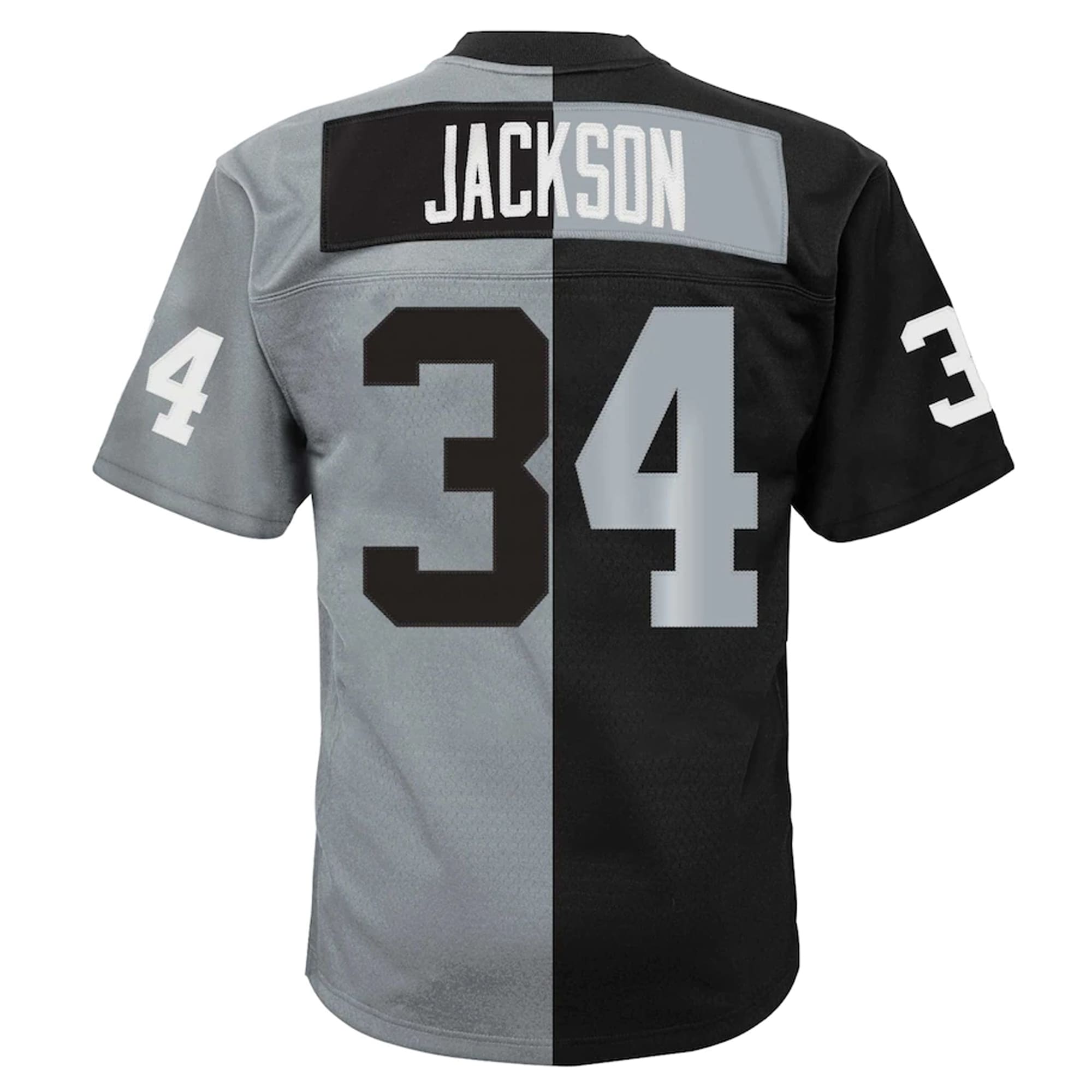 Bo Jackson Las Vegas Raiders Mitchell & Ness Youth Split Legacy Jersey - Black/Silver - PersonalJerseys
