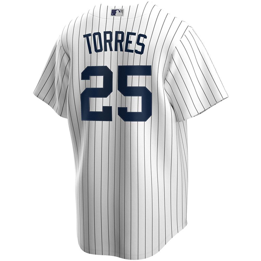 Mens New York Yankees Gleyber Torres Cool Base Replica Jersey White - PersonalJerseys