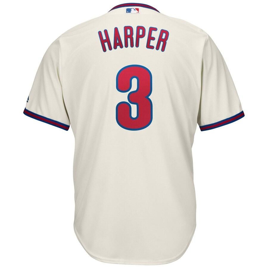 Bryce Harper Philadelphia Phillies Majestic Alternate Official Cool Base Player Jersey - Cream - Friend Lounge Store - Shop for All Things Jerseys Sports - PersonalJerseys
