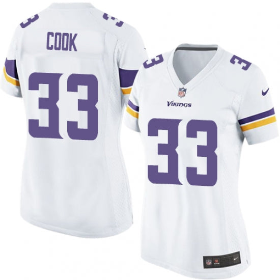 Women's Minnesota Vikings Dalvin Cook Game Vapor Jersey White - Sports Wear Jersey - PersonalJerseys
