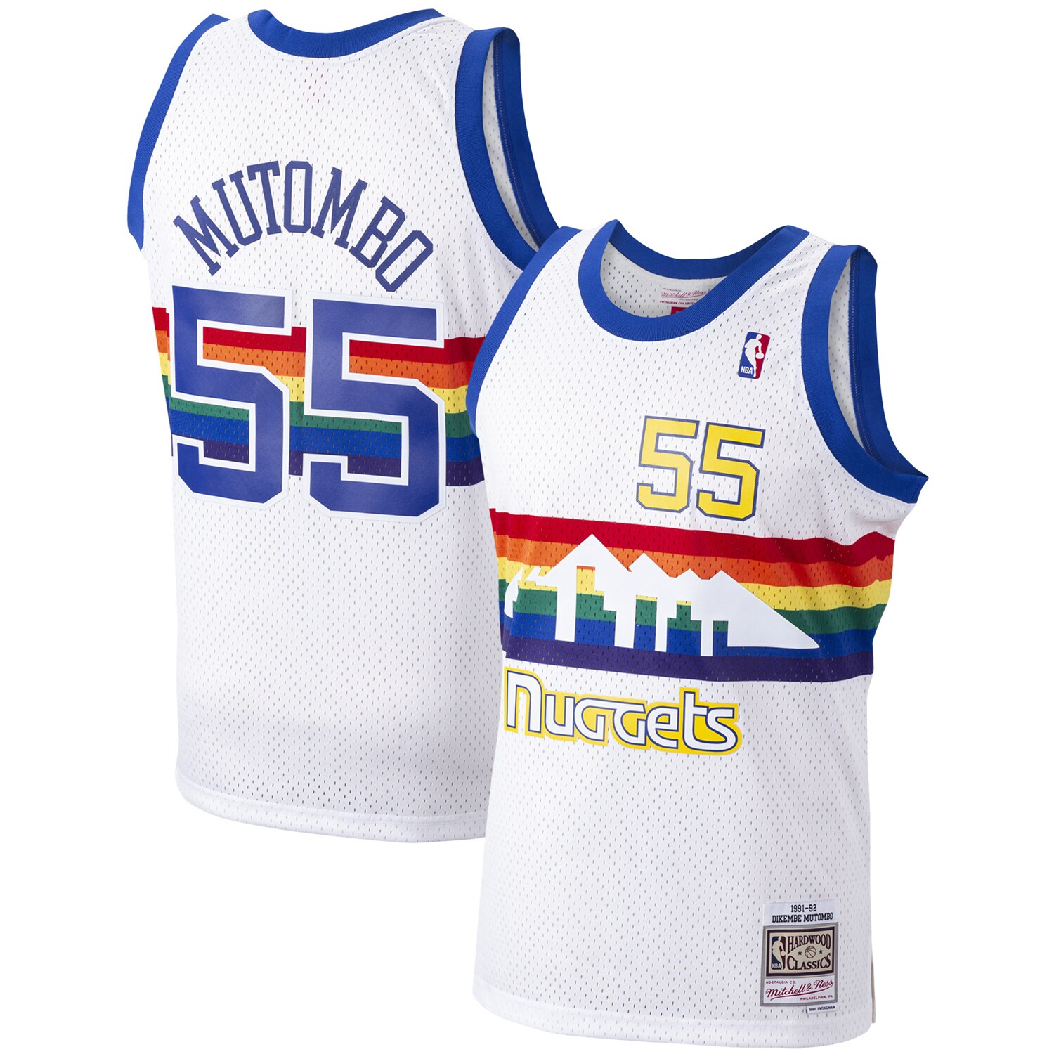 Dikembe Mutombo Denver Nuggets Mitchell &Ness Hardwood Classics Swingman Jersey - White - PersonalJerseys