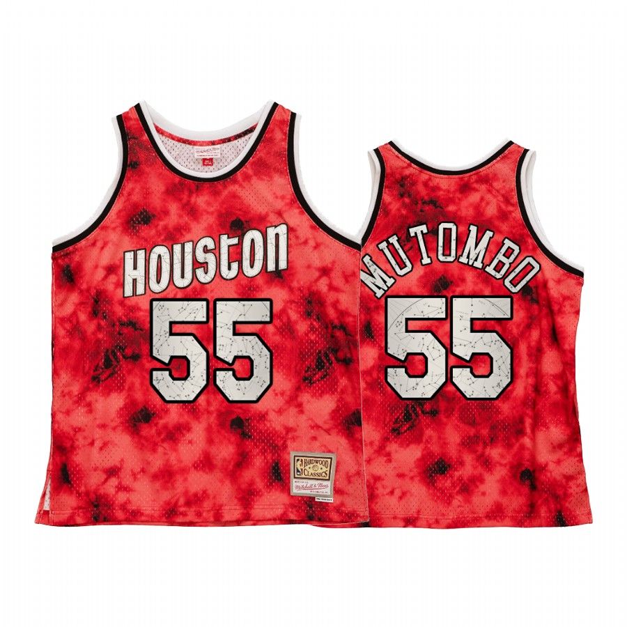 Houston Rockets Dikembe Mutombo Galaxy Constellation Jersey Men Red Throwback - Friend Lounge Store - Shop for All Things Jerseys Sports - PersonalJerseys