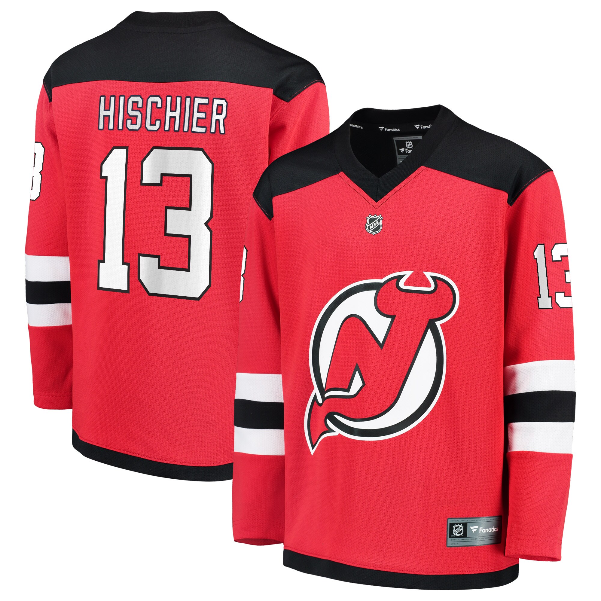 Nico Hischier New Jersey Devils Fanatics Branded Youth Replica Player Jersey - Red - PersonalJerseys