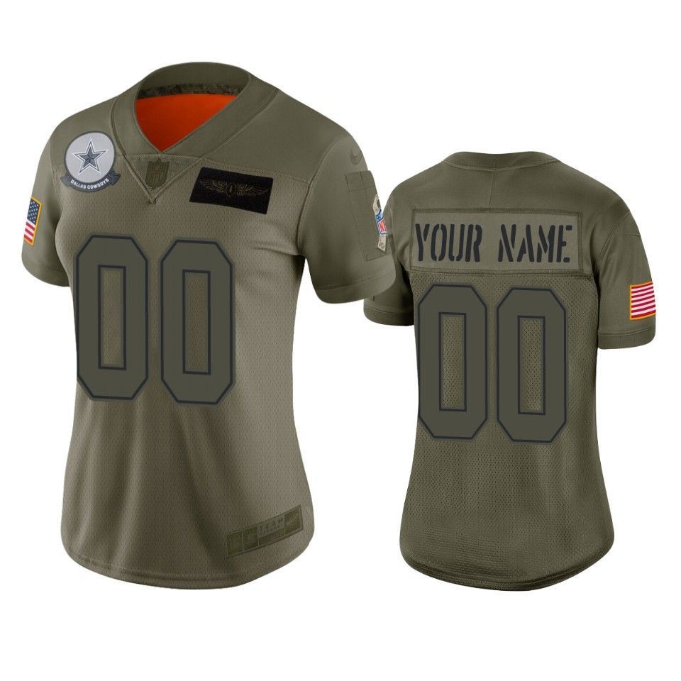 Women's Dallas Cowboys Custom Camo 2019 Salute to Service Limited Jersey - Friend Lounge Store - Shop for All Things Jerseys Sports - PersonalJerseys