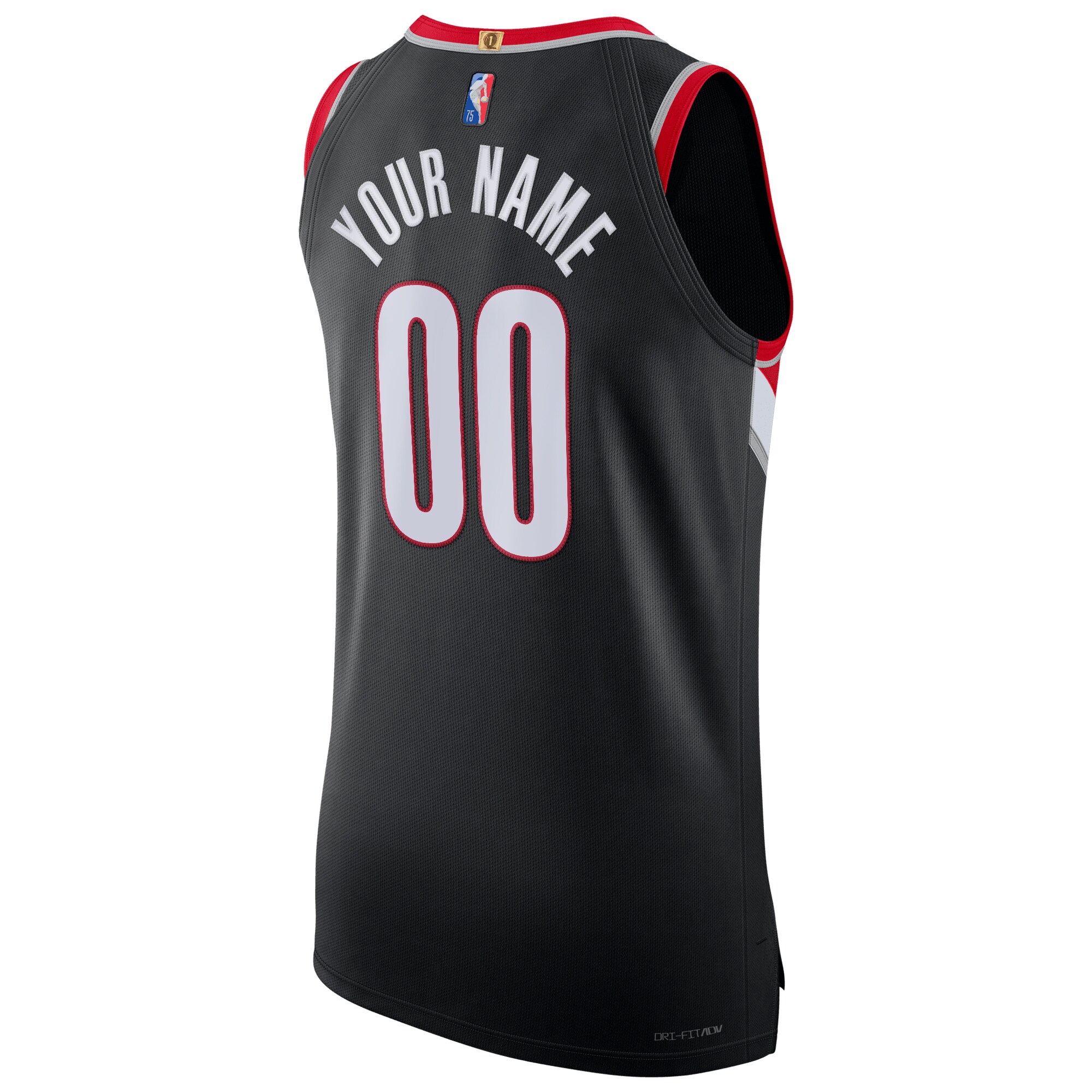 Portland Trail Blazers Nike 2021/22 Diamond Authentic Custom Jersey - Icon Edition - Black - PersonalJerseys
