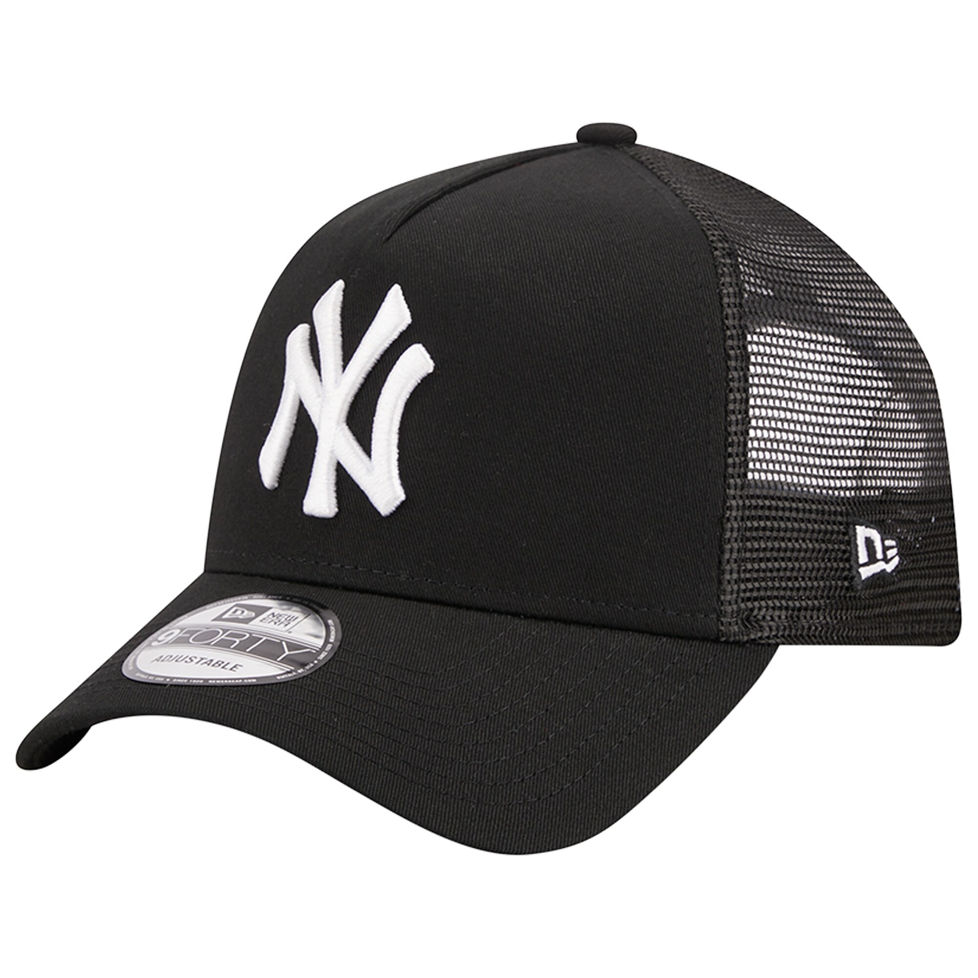 New York Yankees New Era A-Frame 9FORTY Trucker Adjustable Hat - Black - PersonalJerseys