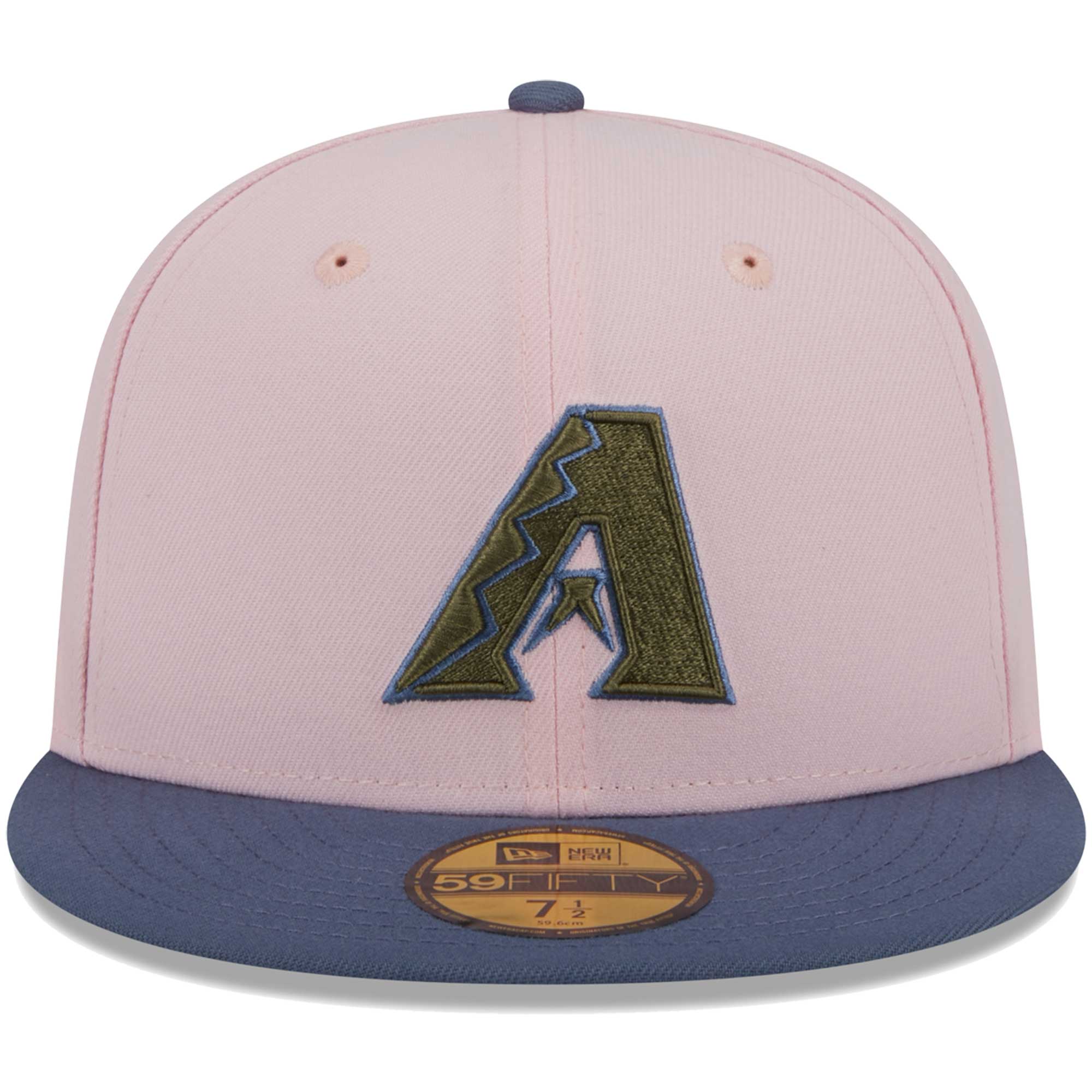 Arizona Diamondbacks New Era  Olive Undervisor 59FIFTY Fitted Hat - Pink/Blue - PersonalJerseys