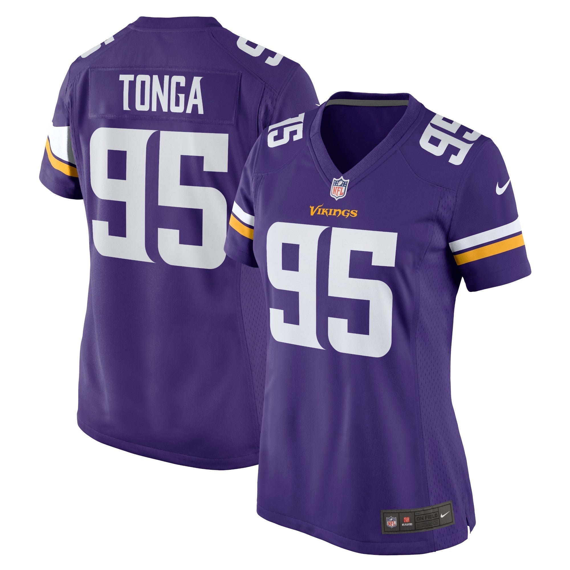 Women's Nike Khyiris Tonga Purple Minnesota Vikings Home Game Player Jersey - PersonalJerseys