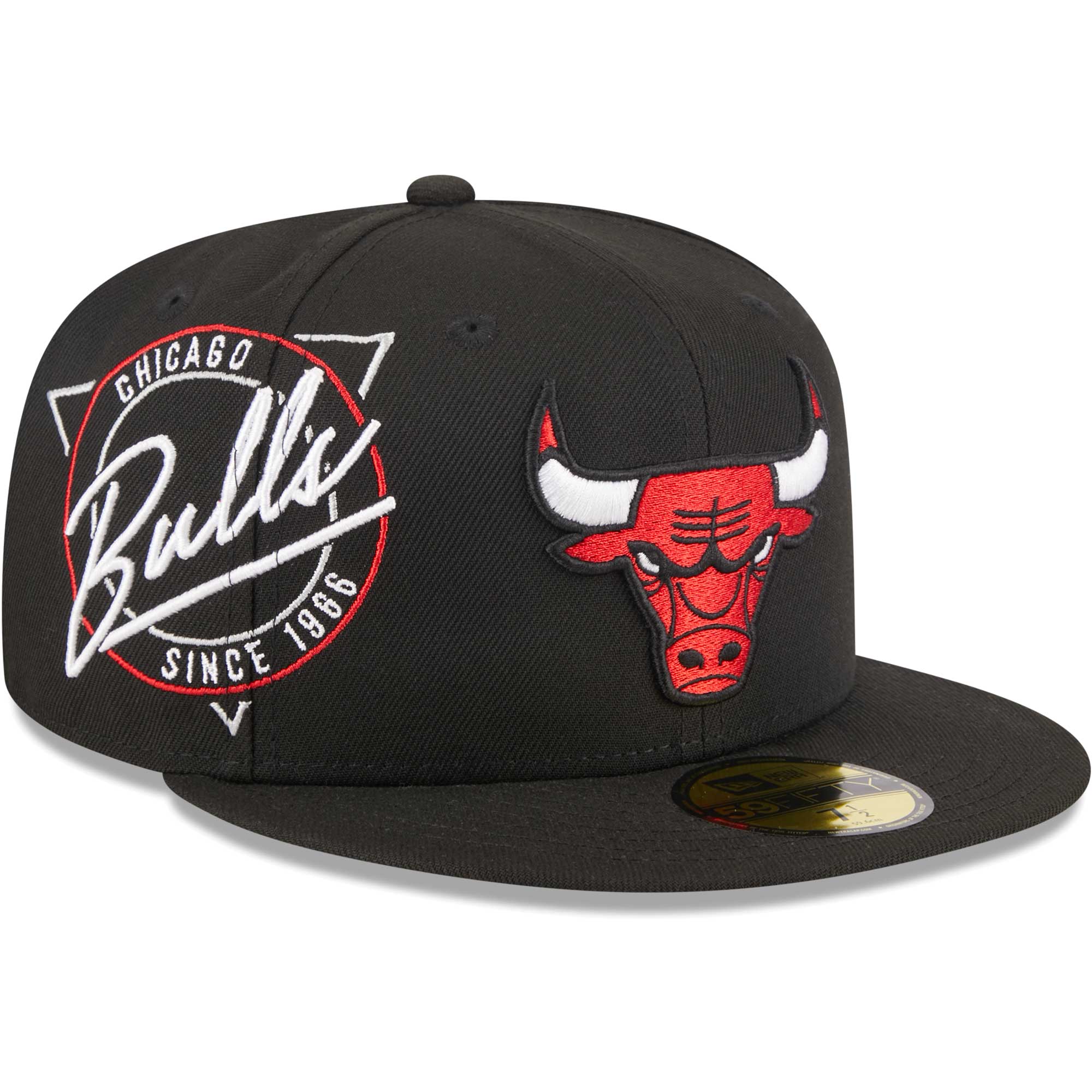 Chicago Bulls New Era Neon Emblem 59FIFTY Fitted Hat - Black - PersonalJerseys