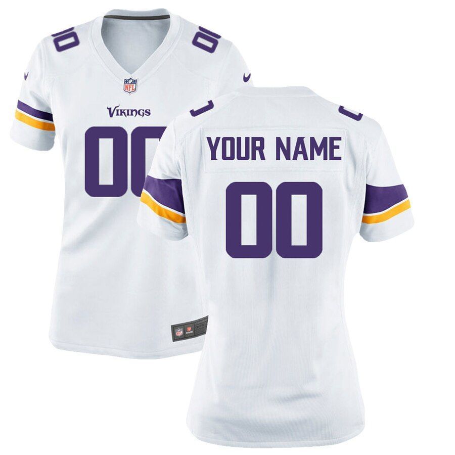 Minnesota Vikings Women's Custom Game Jersey - White - Friend Lounge Store - Shop for All Things Jerseys Sports - PersonalJerseys