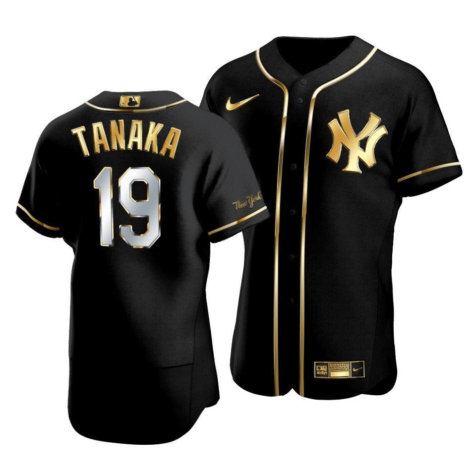 Men's New York Yankees Masahiro Tanaka #19 Golden Edition Black Jersey - Friend Lounge Store - Shop for All Things Jerseys Sports - PersonalJerseys