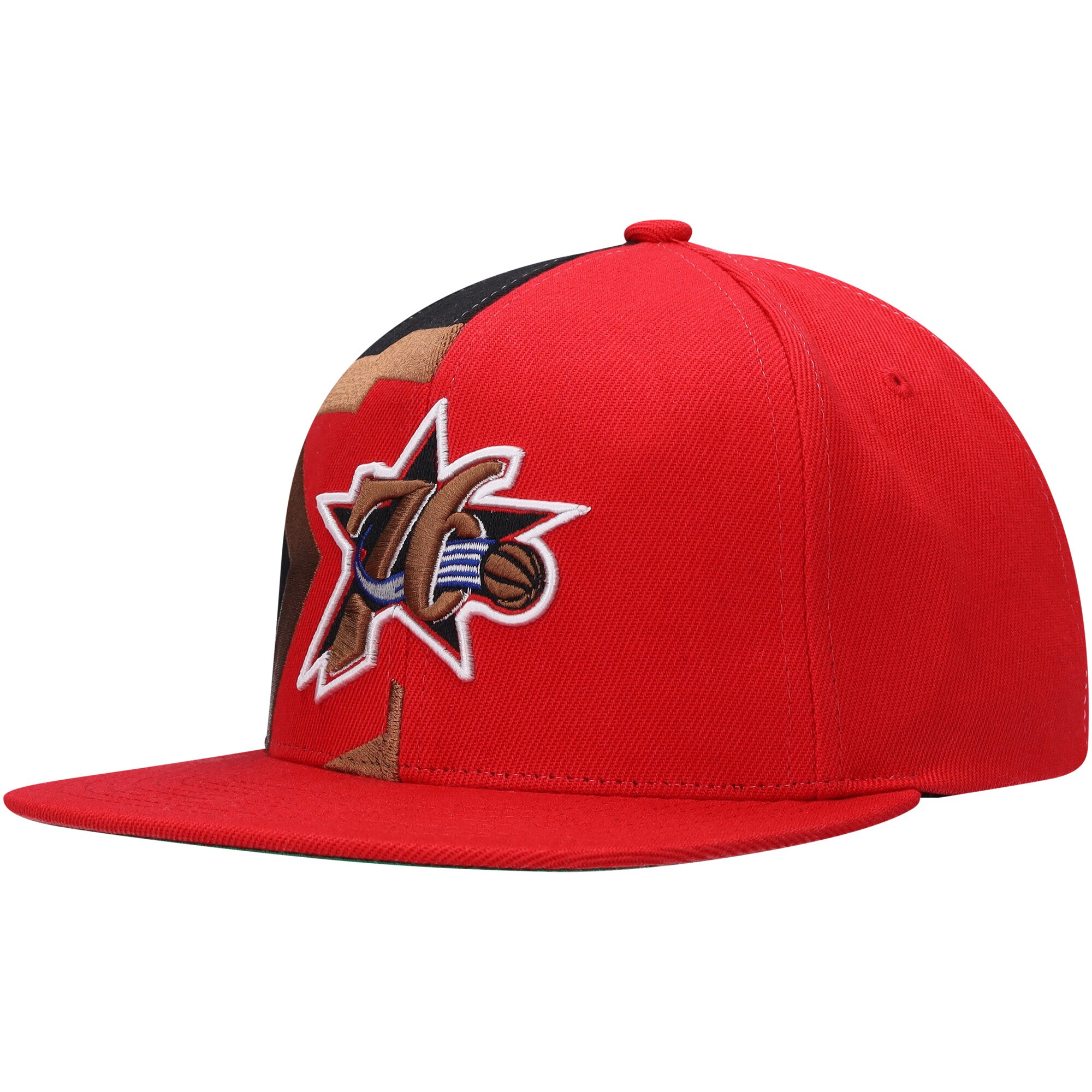 Philadelphia 76ers Mitchell & Ness Hardwood Classics Retroline Snapback Hat - Red - PersonalJerseys