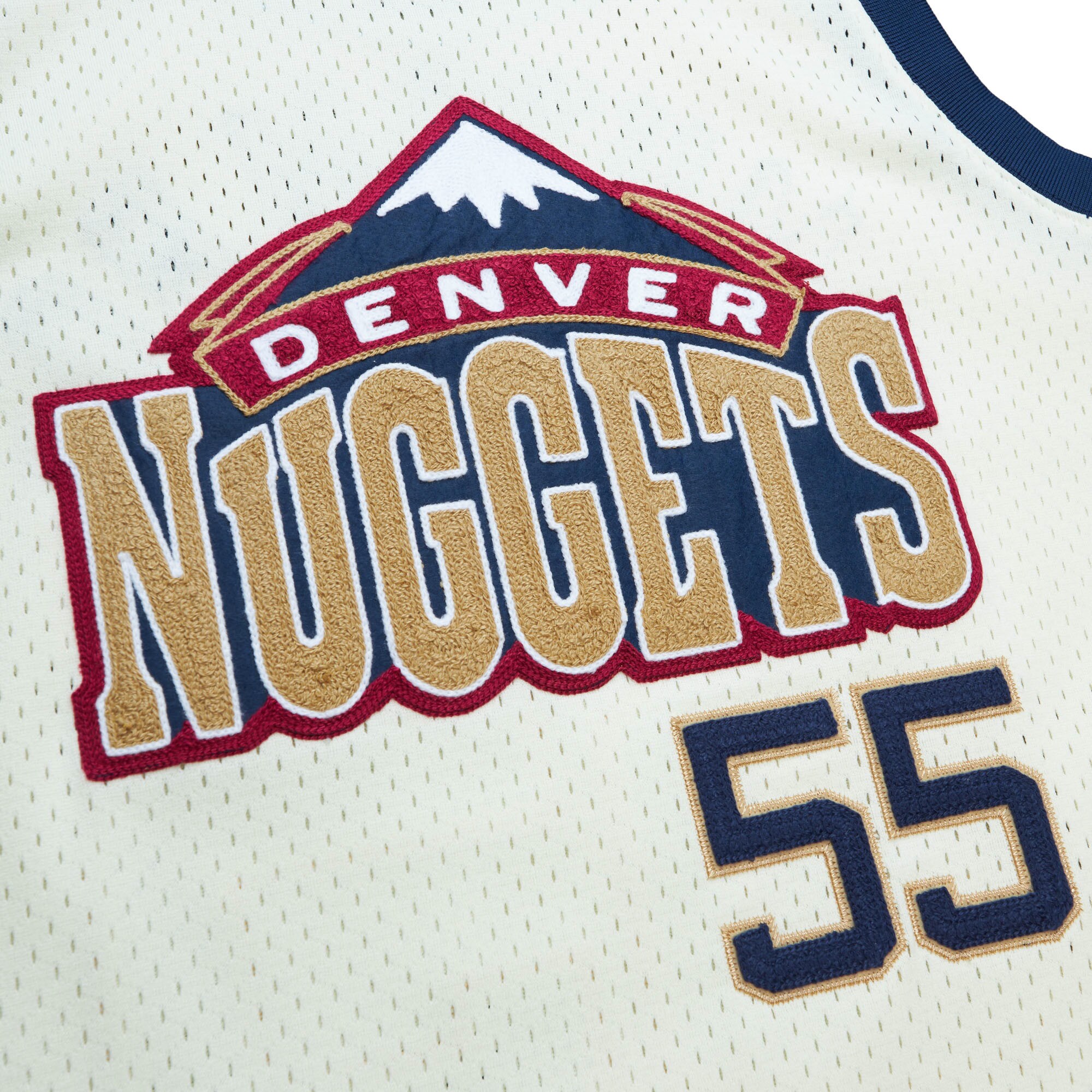 Dikembe Mutombo Denver Nuggets Mitchell &Ness Chainstitch Swingman Jersey - Cream - PersonalJerseys