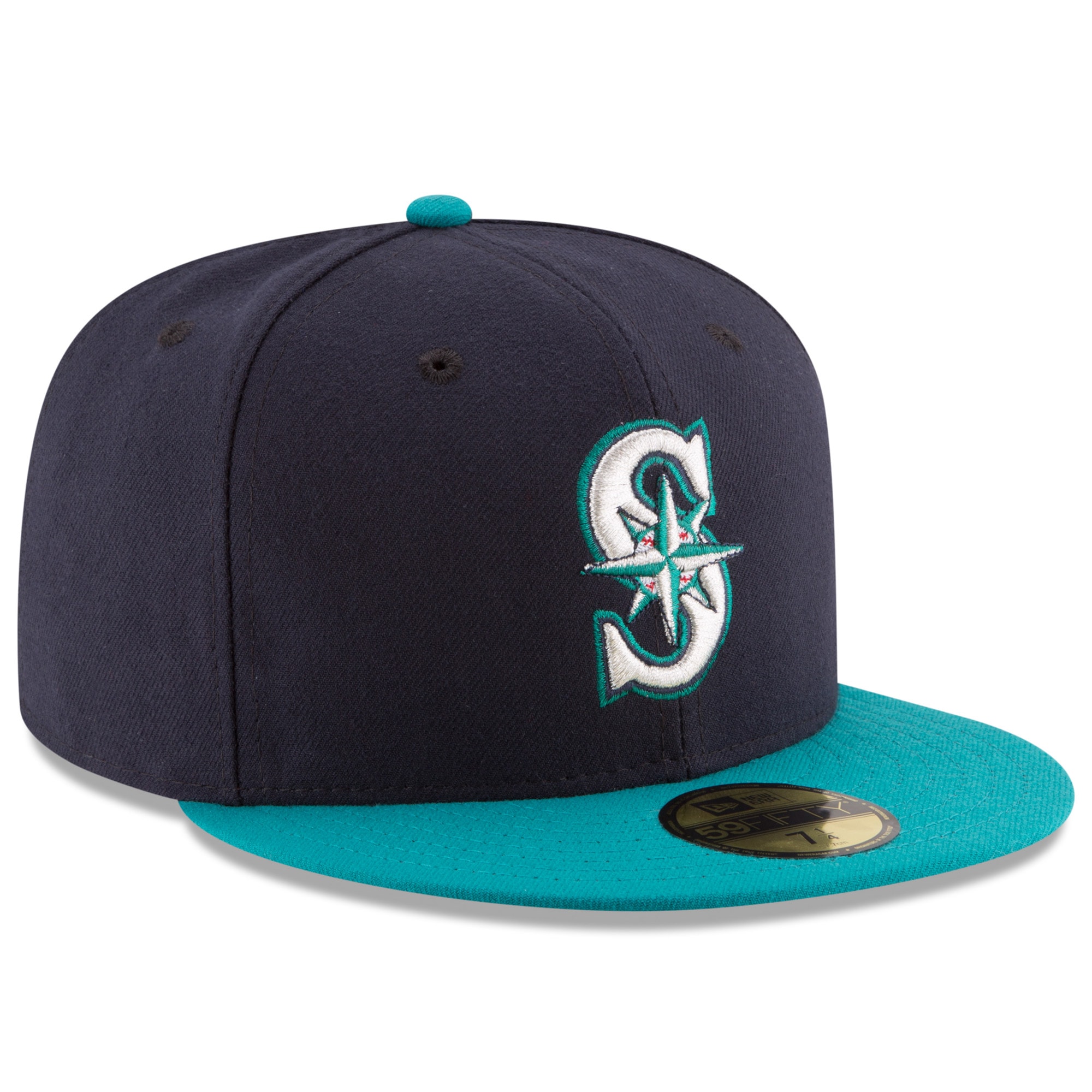 Seattle Mariners New Era Alternate Authentic Collection On Field 59FIFTY Fitted Hat - Navy/Aqua - PersonalJerseys