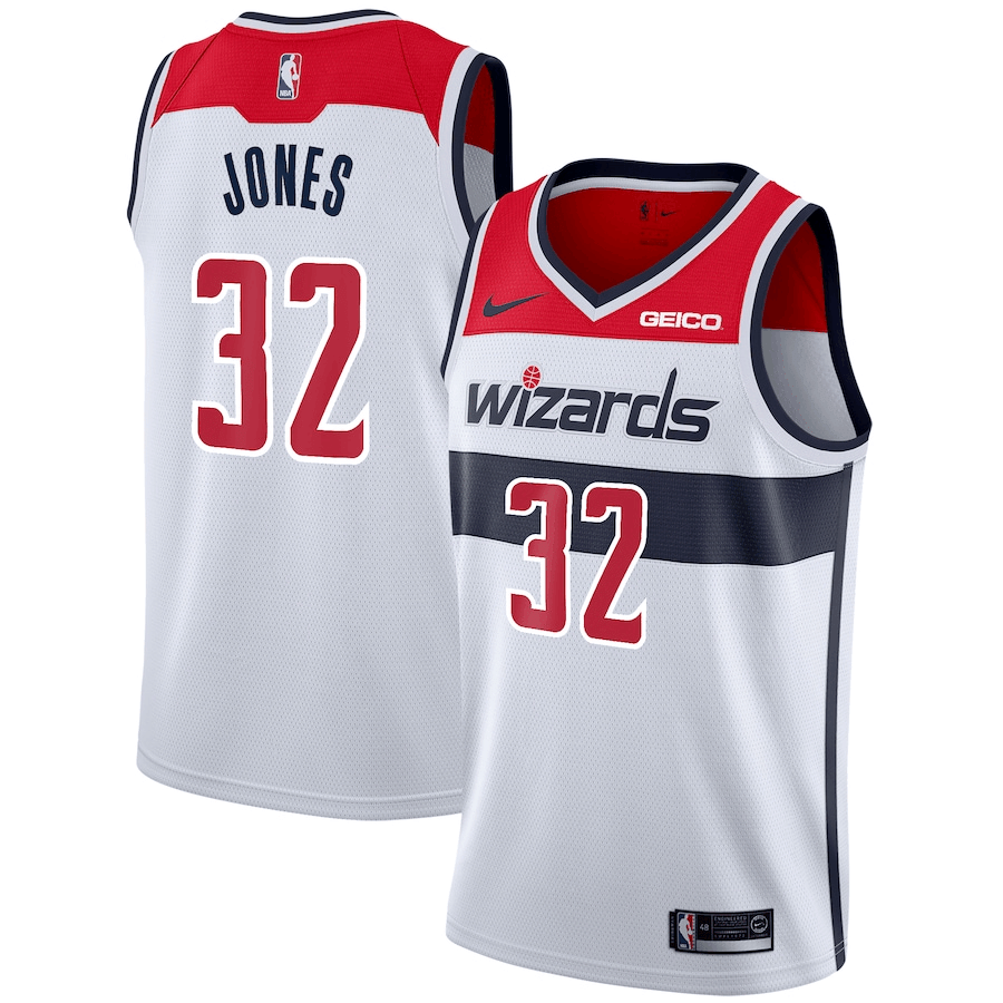 Jemerrio Jones Washington Wizards Swingman Sponsor Patch Jersey - Association Edition - White - Friend Lounge Store - Shop for All Things Jerseys Sports - PersonalJerseys