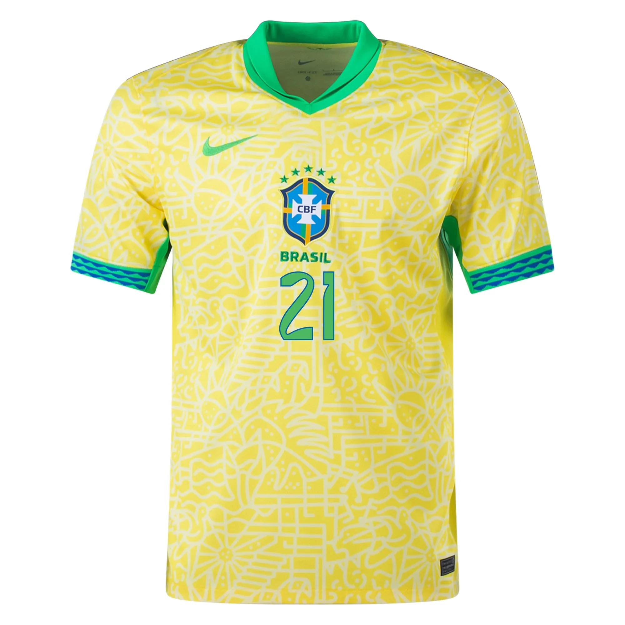 Nike Brazil Authentic Endrick Home Jersey 24/25 (Dynamic Yellow/Lemon Chiffon/Green Spark) - PersonalJerseys