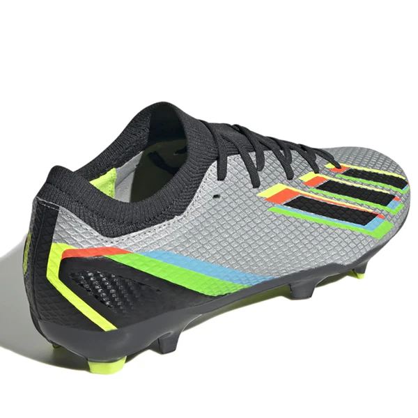 adidas X Speedportal.3 Firm Ground Soccer Cleats (Silver Metallic/Core Black/Solar Yellow) - PersonalJerseys