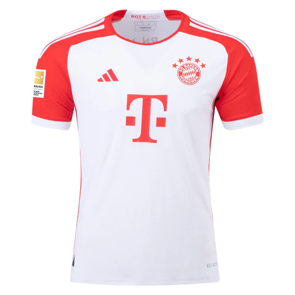 adidas Bayern Munich Authentic Raphaël Guerreiro Home Jersey w/ Bundesliga Champions Patch 23/24 (White/Red) - PersonalJerseys