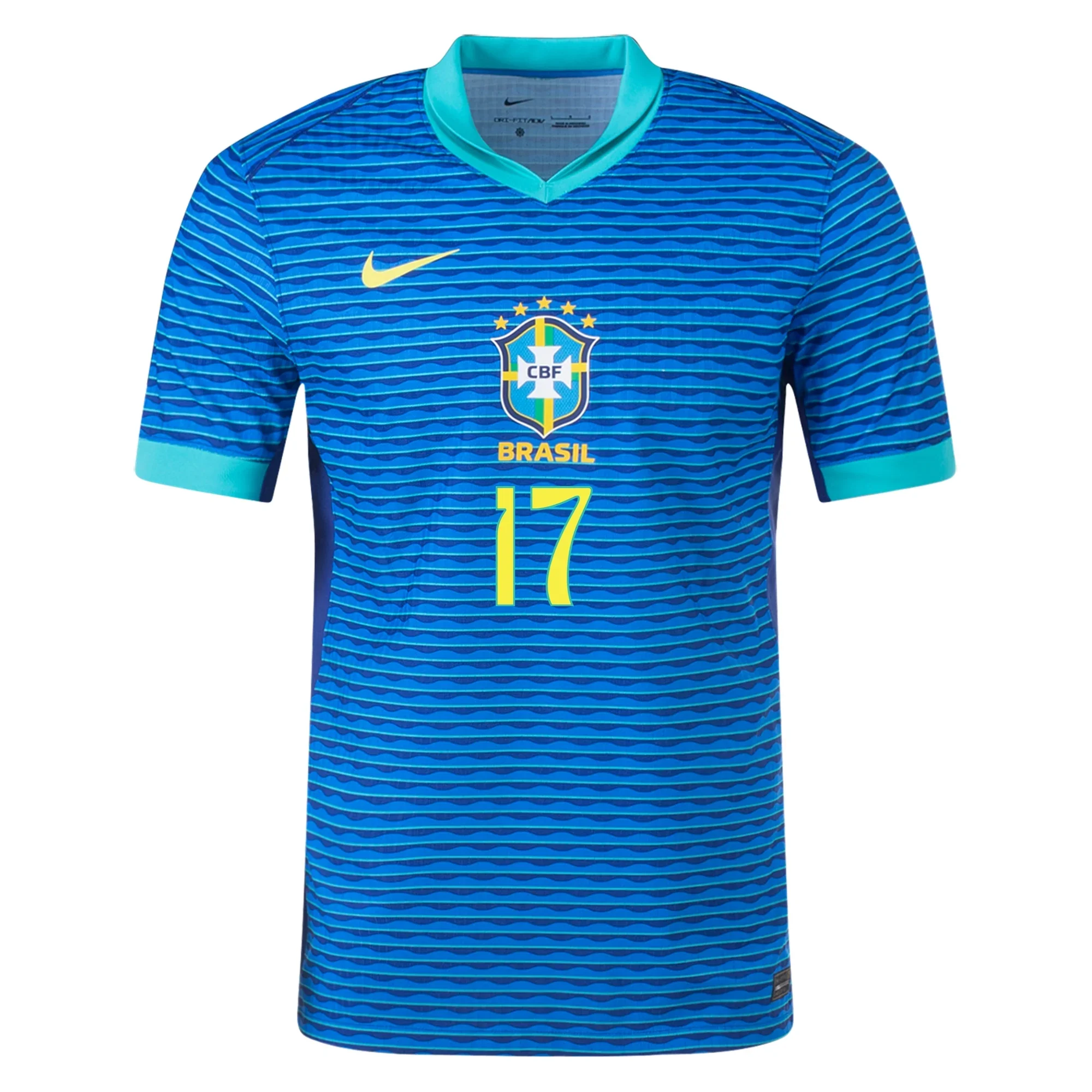 Nike Brazil Authentic Bruno Guimar?es Away Jersey 24/25 Soar/Dynamic Yellow) - PersonalJerseys